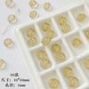 Cuentas redondas retro transparentes con raya dorada, cuentas espaciadoras cuadradas antiguas, material para accesorios de aretes de joyería hechos a mano DIY