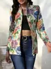 Nuevo traje de manga larga ajustado con estampado europeo y americano transfronterizo