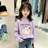 Camiseta de algodón con estampado de dibujos animados de moda para niños pequeños, nuevo estilo primavera y otoño 2026, para niñas, cuello redondo, manga larga