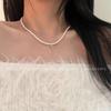 Collar de Perlas de Plata Esterlina S925 Accesorios para Mujer Nicho que No se Desvanece de Alta Gama Versátil Cadena Clavicular para Otoño e Invierno Cadena para Suéter