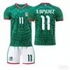 2526 Copa Mundial México Camiseta de Local No. 14 Chícharo Pequeño No. 9 Uniforme de Selección Nacional de Raúl Uniforme de Fútbol de Manga Corta