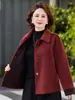 Abrigo de lana de otoño para madres petite, elegante abrigo de lana doble faz para mujeres, prenda exterior de primavera y otoño para mujeres de mediana edad y mayores