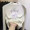 Camada Base Grossa para Meninas Outono e Inverno Térmica Dupla Face Meia-Gola Alta Manga Longa para Crianças Maiores, Top Interno Quente Tendência