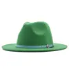 Sombrero de Sol para Exteriores Clásico Fieltro Fedora Ala Ancha Moda Sombrero Jazz con Hebilla de Cinturón
