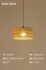 Estilo Chinês Estilo Retrô Lustre Lanterna de Bambu Folha de Lótus Rattan Mesa de Jantar Sala de Chá Pousada Atmosfera Lustre