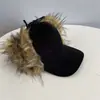 Gorra de Lei Feng de Felpa a Cuadros Coreana con Orejeras para Mujer, Gorra de Béisbol Versátil de Moda para Otoño e Invierno, Gorra de Vuelo Cálida para Adelgazar el Rostro