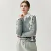Cárdigan de Punto Acolchado 100% Cachemira Pura Estilo Lujo Ligero Británico para Mujer, Suéter Interior y Chaqueta Exterior Estilo Preppy Retro