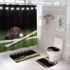 Amazon Transfronterizo Temu Serie de Bolas Impresión Digital Poliéster Impermeable y Antimoho Cortina de Ducha Juego de Cuatro Piezas Fabricante