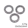 13x13x1,6mm 0,77g Cor Prata Antiga Material para Fazer Joias DIY Conector Anel Redondo com Textura Picotada