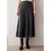 Nova coleção outono e inverno: vestido-suéter feminino 100% caxemira pura, design simples em linha A, cintura alta, caimento justo e saia de tricô que valoriza a silhueta