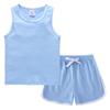 Conjunto Infantil de Verão 2026 Regata e Shorts Estilo Coreano Casual Camiseta Absorvente de Suor Cor Doce Conjunto de Camiseta Sem Mangas para Crianças Pequenas
