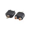 RCA Loto Uno Dos Niquelado Negro Uno Macho Dos Hembras Enchufe de Audio y Video AV 2RCA Hembra