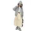 Chamarra sudadera gris para niños mayores, nueva tendencia otoño 2026, falda deportiva casual
