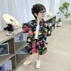 Trajes de Manga Corta para Niños de Primavera y Verano, Ropa de Verano Moderna Fresca y Guapa para Niños, Ropa para Niños, Camisas de Seda Helada, Conjunto de Dos Piezas
