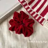 Veludo de Alta Qualidade Anel para Cabelo Anel para Cabelo com Laço de Pérola Vinho Tinto Vintage Francês Anel para Cabelo Anel para Rabo de Cavalo Alto Acessórios de Cabelo para Mulheres