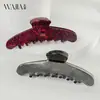 Wjia Clipe de Tubarão Acrílico Padrão Pedra Retrô Francês Meio Rabo Presilha para Parte de Trás da Cabeça Presilha de Cabelo Preguiçosa Elegante Pegador de Cabelo Feminino