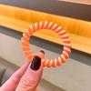 Linha telefônica de duas cores anel de cabelo atacado não machuca o cabelo laço bola cabeça sem costura corda de cabelo mulheres amarrar cabelo elástico acessórios para o cabelo