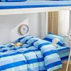 Dormitorio Estudiantil Juego de Cama de Tres Piezas para Entrenamiento Militar Rayado Cuadros Juego de Tres Piezas Juego de Tres Piezas de Algodón Puro Venta al por Mayor