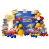 Decoración de fondo con globos para el tercer cumpleaños de un niño con temática de Car Story, diseño de pared, suministros para escena, tablero KT 2