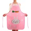 Delantal de princesa lindo estilo coreano con estampado de dibujos animados, impermeable, de media longitud, para cocina, sin mangas