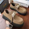 Zapatos de Vestir Transfronterizos Nuevos de Suela Gruesa para Hombre Zapatos de Trabajo Retro Versátiles con Cordones Zapatos Casuales Venta al por Mayor de Fábrica Zapatos para Hombre