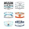 Nuevo Conjunto de Pulseras Trenzadas Arcoíris de Hilo con Cuentas de Estilo Étnico, Sencillo y Moderno, Superventas Transfronterizo Multicapa