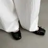 Versión de alta gama~Zapatos cómodos de cuero genuino con suela blanda, sin cordones, con diseño de lazo francés y nariz de cerdo para mujer