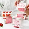Pastel de Crema de Fresa Tiramisú Mousse Mil Hojas Postre Empaquetado Caja de Postre Desechable para Llevar Sellado