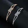 Suministro Directo de Fábrica Conjunto de Anillo y Pulsera de Zirconia Cuadrada de Escalera para Mujer Moda Sencilla Joyería de Boda para Mujer