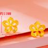 Novos brincos de coroa de ouro e areia do Vietnã com flores de rosas banhados a cobre, brincos de ouro 24K com amor e alce, acessórios femininos para fronteiras