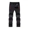 Calça Rushant de Fleece para Exterior Transfronteiriça Masculina Impermeável Soft Shell Calça de Esqui Calça com Forro de Fleece à Prova de Vento Escalada em Montanha Comércio Exterior Calça de Secagem Rápida