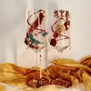 Um Par de Taças de Toast Kit de Material DIY Taças de Champanhe Feitas à Mão Presente de Casamento para Noiva Decoração Criativa de Casamento Taças