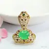 Colgante de Jadeíta Ágata Verde Bolsa de Dinero Collar Estilo Étnico Fábrica Venta al por Mayor Dropshipping S3112401
