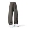 Pantalones Casuales de Seda Helada de Verano para Hombre, Pantalones Deportivos Largos de Moda y Cómodos Estilo Coreano, Pantalones de Hoja de Sable de Pierna Ancha de Moda