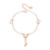Tobillera de Plata Pura Rueda de la Fortuna para Mujer, Nuevo Modelo de Alta Gama de Moda, Estilo Lujo Ligero Tobillera de Flor y Mariposa S925