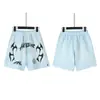 Hellstar Transfronteiriço Marca Tendência Europeia e Americana Verão Casual Esportivo Unissex Shorts Lavados Calças de Cinco Pontos