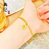 Pulseira de borboleta de cabaça a laser de ouro antigo de alta cor loja de ouro com joias flash nicho de luxo quatro folhas