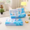 Almohada de Látex de Seda de Hielo Infantil de Dibujos Animados Almohada de Látex Doméstica para Estudiantes de Verano Almohada Natural para Protección del Cuello Transpirable