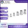 Fabricante Personalizado 304 Aço Inoxidável Pequeno Lado Cabeça Escareada Porca Rebite Padrão Redondo Vertical Porca Travante Antifolga