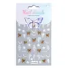 Pegatinas para Uñas Mariposa Maillard 5D en Relieve Flor Blanca Tridimensional Mariposa Aurora Pegatinas para Uñas Accesorios Modelo Tj