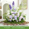 Arreglo de Flores Artificiales y Plantas Verdes HY-DS3 para Decoración de Fondo de Boda, Flor de Mesa, Decoración de Mesa de Comedor, Decoración de Flores Falsas de Lujo Ligero