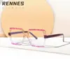 Óculos Retrô Quadrados Grandes Personalizados Rain's Versáteis com Bloqueio de Luz Azul para Homens e Mulheres com Cores Contrastantes e Lentes de Grau