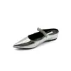 Sandalias de Mujer con Tira de Pedrería que Aumentan la Altura 4CM Color Nude Puro Deseo Sexy Punta Fina Slip-On Zapatos de Mujer Estilo Hada