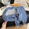 Conjunto de ropa de otoño para niños, que incluye ropa interior térmica engrosada, pijama de lana y seda para niños y ropa de estar sin costuras para niñas.