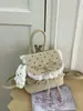 Bolsa de Lunares con Lazo para Mujer 2026 Verano Nueva Moda Bolso de Moda Fresco con Adorno de Encaje Mochila Pequeña para Salidas Diseño de Nicho