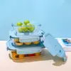 Fiambrera de Vidrio para Refrigerador, Productos para Microondas, Caja de Conservación para Cocina del Hogar, Fiambrera de Grado Alimenticio, Fiambrera para Estudiantes