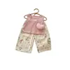 Novidades de Verão: Gatinha Querida! Conjunto de Top Regata de Verão e Calça com Estampa de Gato Rosa Kt para Meninas de Alta Qualidade, Moderno