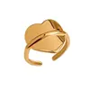 Anillo Abierto de Acero Inoxidable de Venta Caliente Transfronterizo Material 304 Ajustable Anillo de Acero de Titanio 18K Joyería de Mano al por Mayor en Stock
