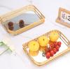 Bandeja Decorativa de Metal y Vidrio Personalizada para Almacenamiento en Sala de Estar, Bandeja de Té Electroplateada, Bandeja de Frutas de Hierro Artístico para Modelo de Casa, Decoración del Hogar