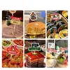 Banderines para platos, banderines triangulares de palillo para bebidas de frutas de restaurante populares, banderines para pasteles y helados con logotipo personalizado